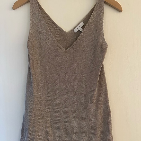 Reiss V-Neck Gold Knit Top - size small - Picture 4 of 11